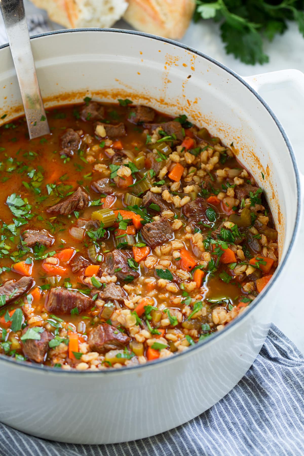 Rustic Braised Beef and Barley Soup