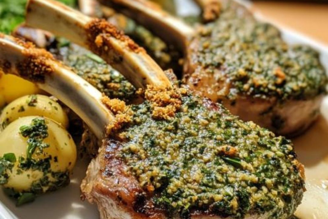 Pan-Seared Martin Guitar-Inspired Herb-Crusted Lamb Chops