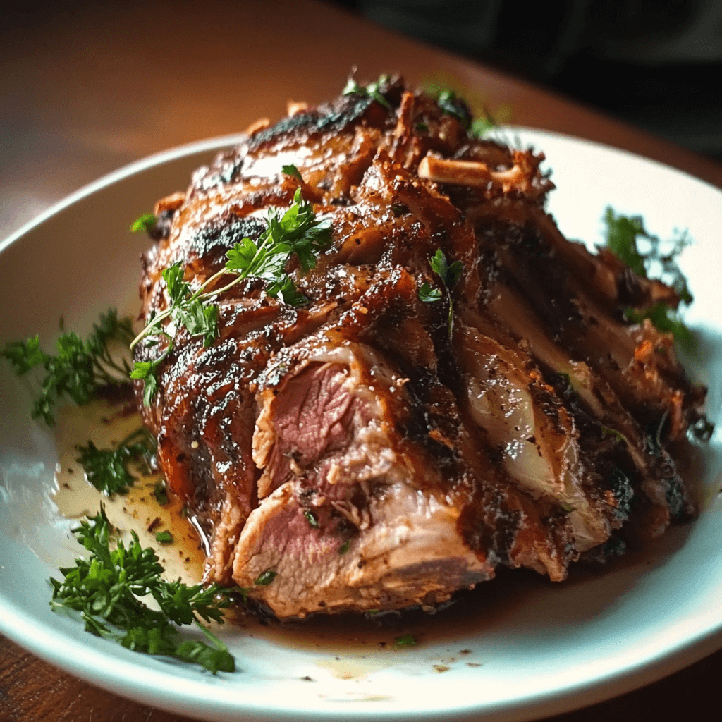 Slow-Roasted Herb-Crusted Lamb Shoulder