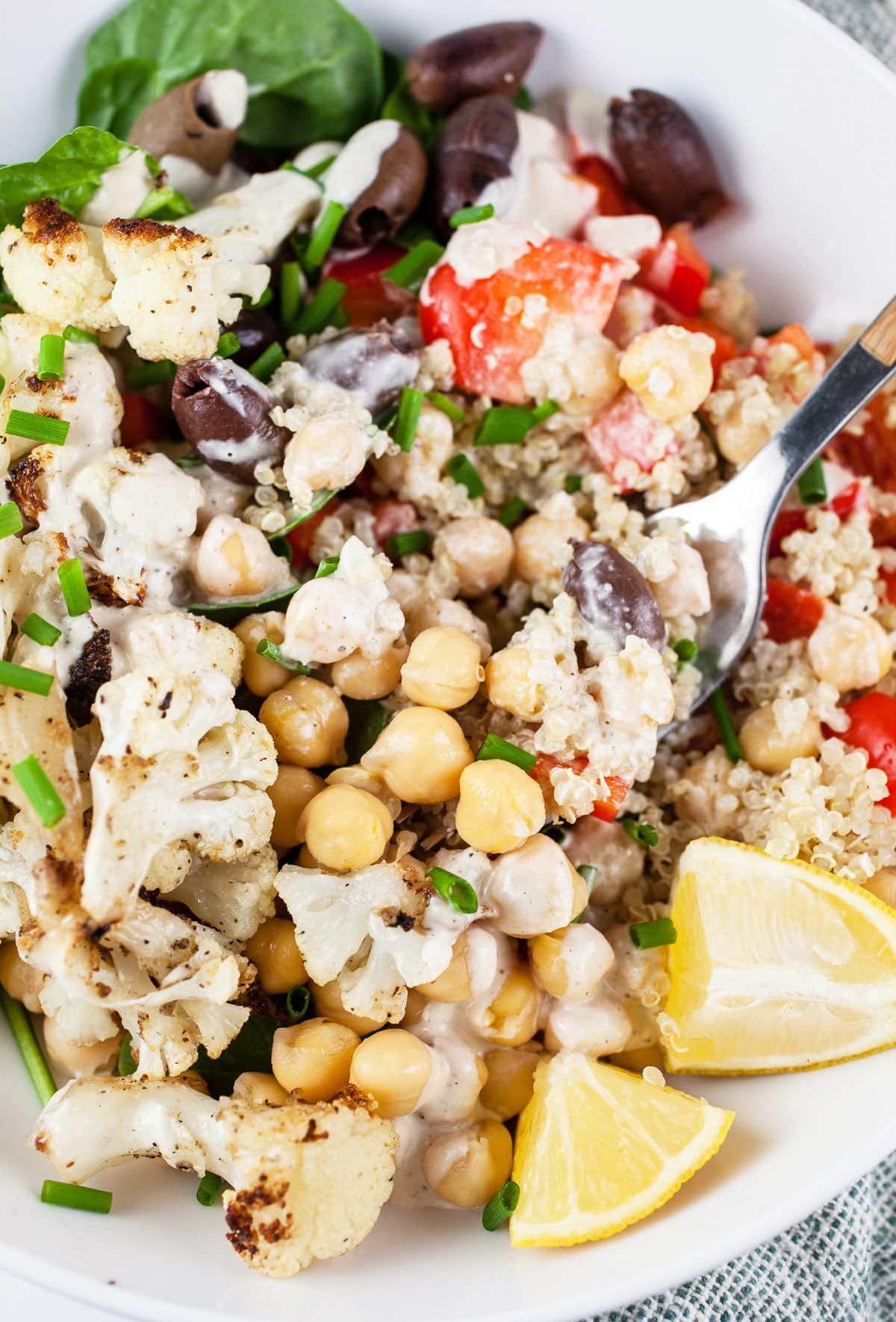 Mediterranean Chickpea Quinoa Bowl with Lemon-Tahini Dressing