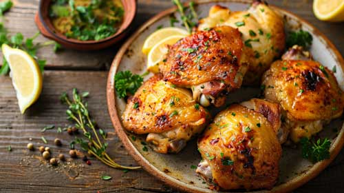 Keto-Spiced Chicken Thighs with Garlic Butter Sauce