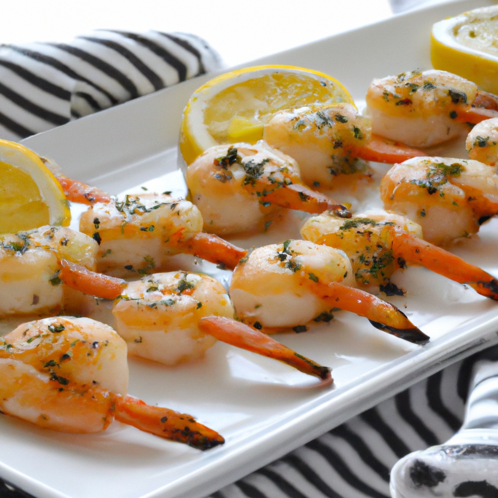 Grilled Lemon-Garlic Shrimp Skewers with Herb Yogurt Dip