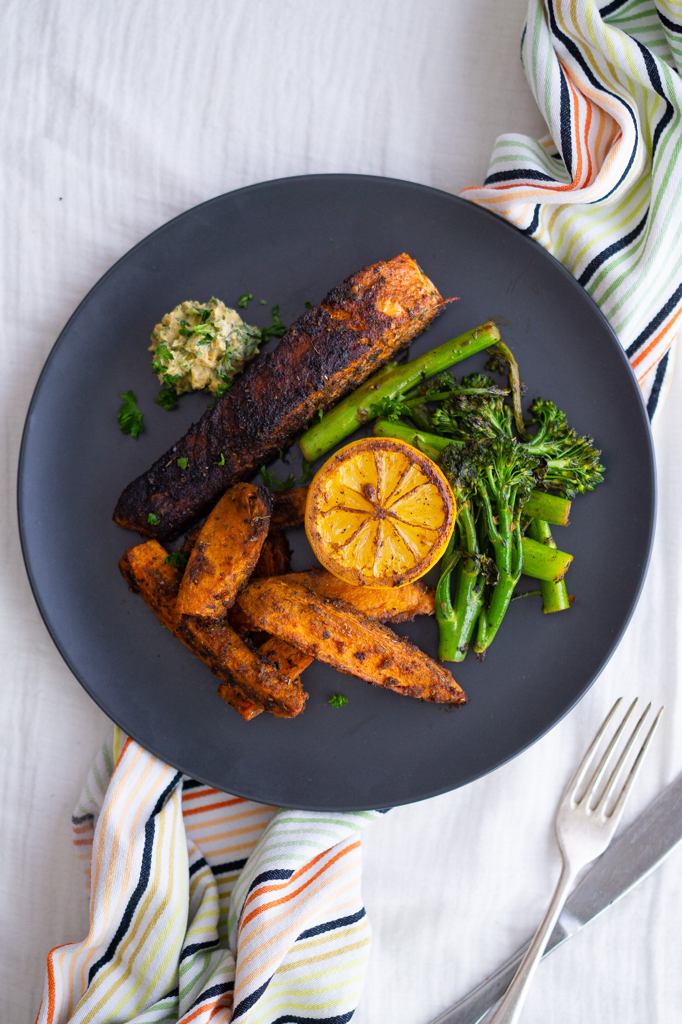 Cajun-Spiced Blackened Salmon with Lemon Butter Sauce