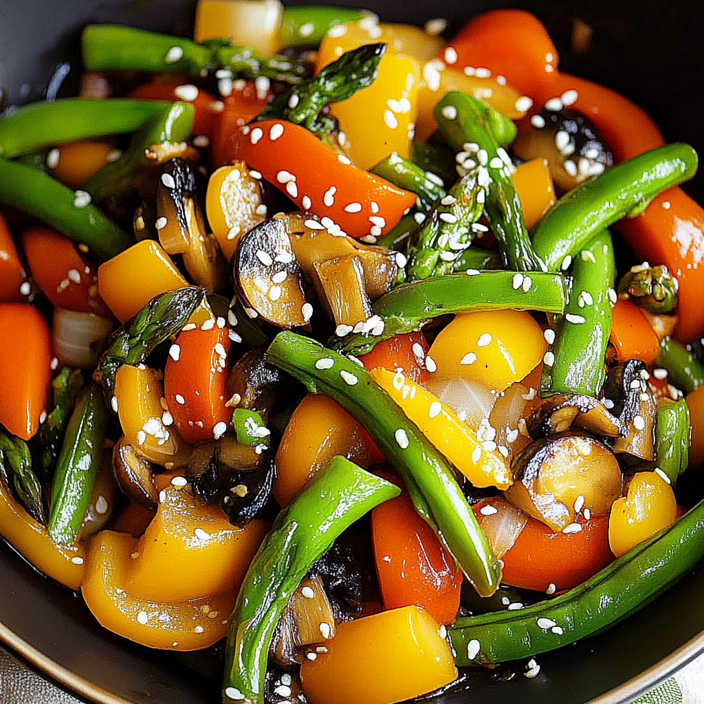 Spring Vegetable Stir-Fry with Ginger-Soy Glaze