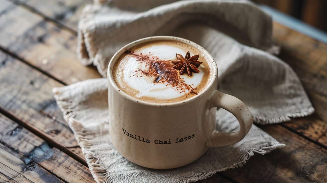 Vanilla Bean Chai Tea Latte with Cinnamon