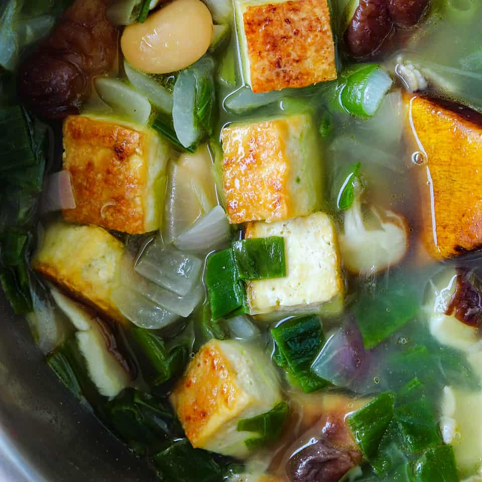 Miso-Infused Tofu and Shiitake Mushroom Soup