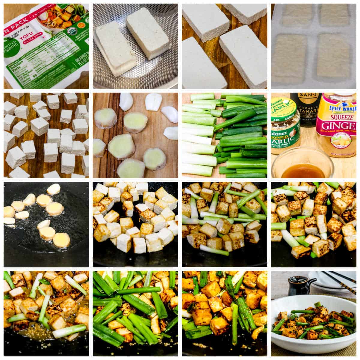 Spicy Stir-Fried Tofu with Ginger and Scallions