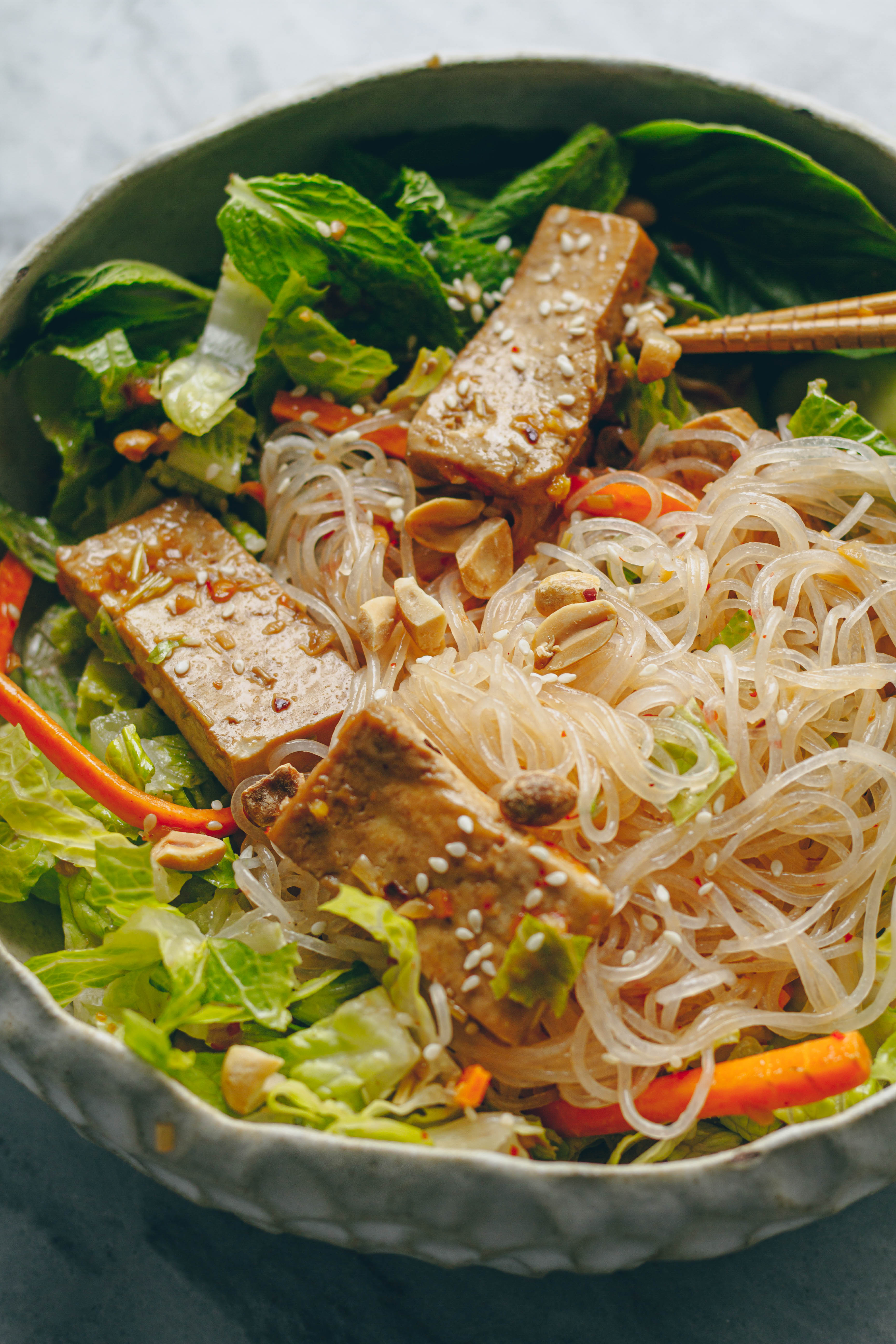 Vietnamese-Inspired Lemongrass Tofu Vermicelli Bowl