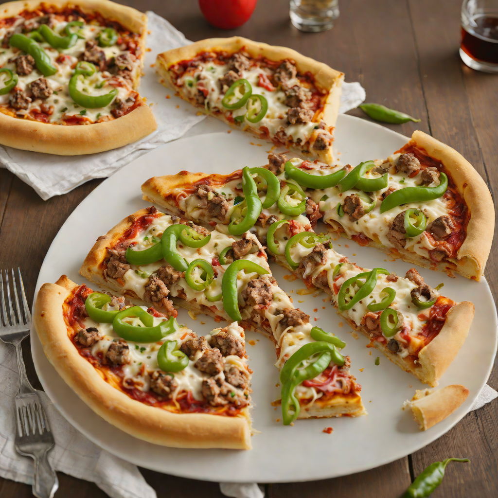 Deep Dish Sausage and Green Pepper Pizza