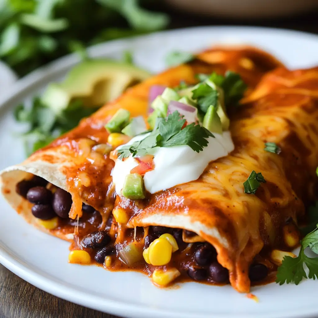 Toasted Oaxacan Black Bean and Quesillo Enchiladas