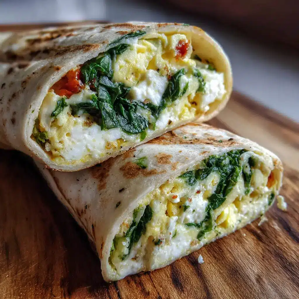 Sautéed Spinach and Feta Breakfast Wrap