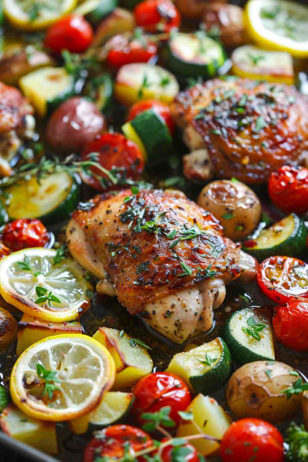 One-Pan Garlic Lemon Chicken with Roasted Vegetables