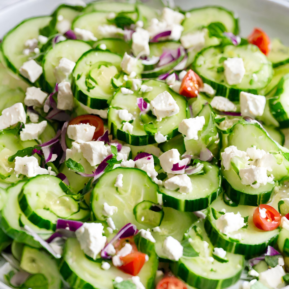 Mediterranean-Style English Cucumber and Feta Salad