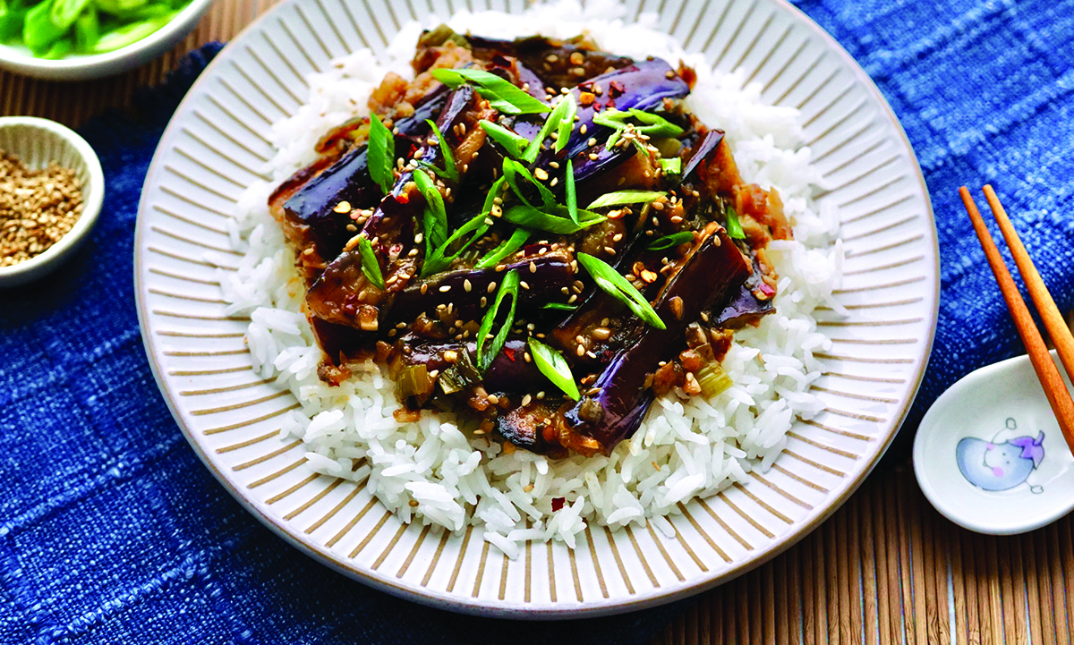 Eggplant Stir-Fry with Garlic and Sesame