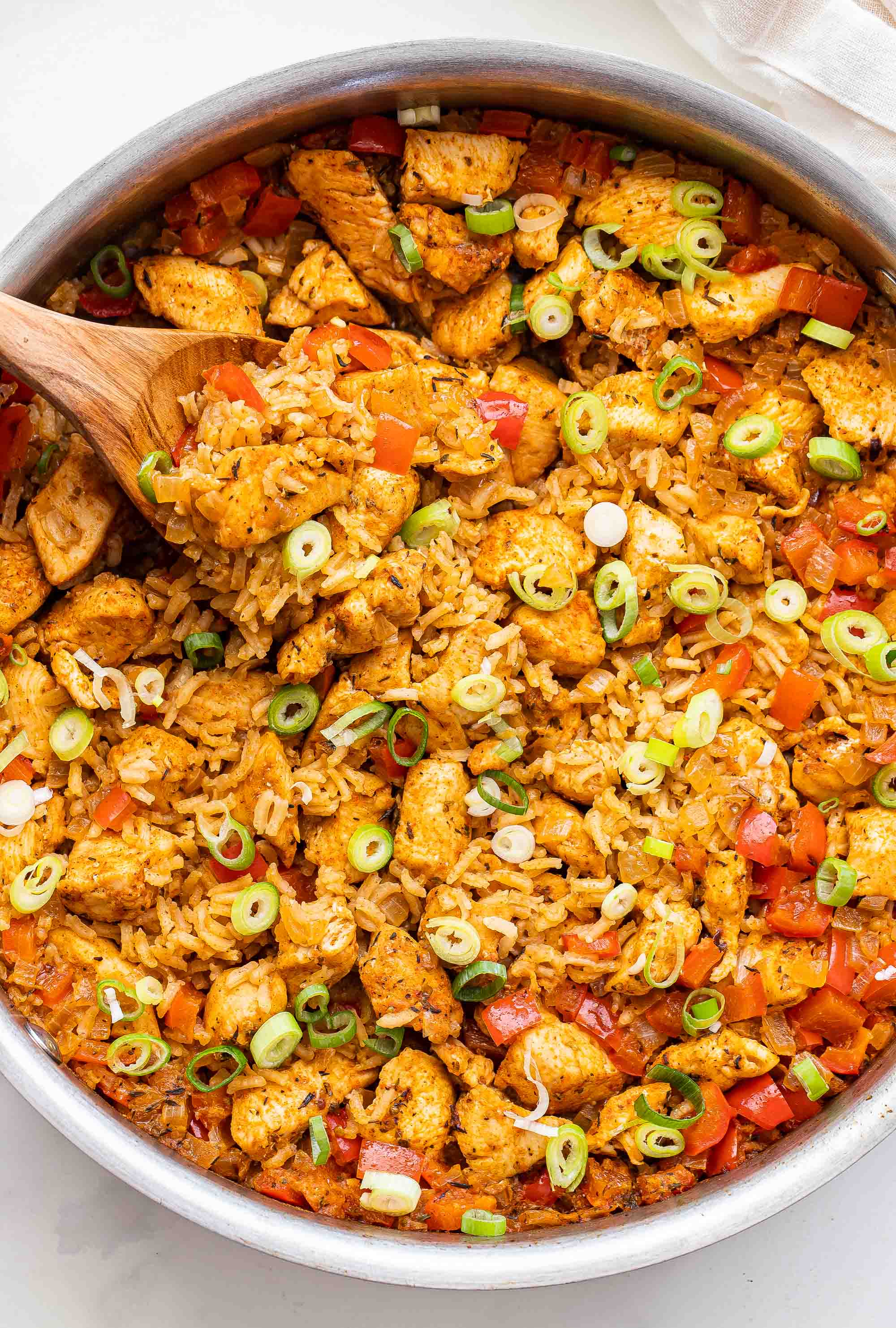 Cajun-Spiced Chicken and Rice Skillet with Bell Peppers