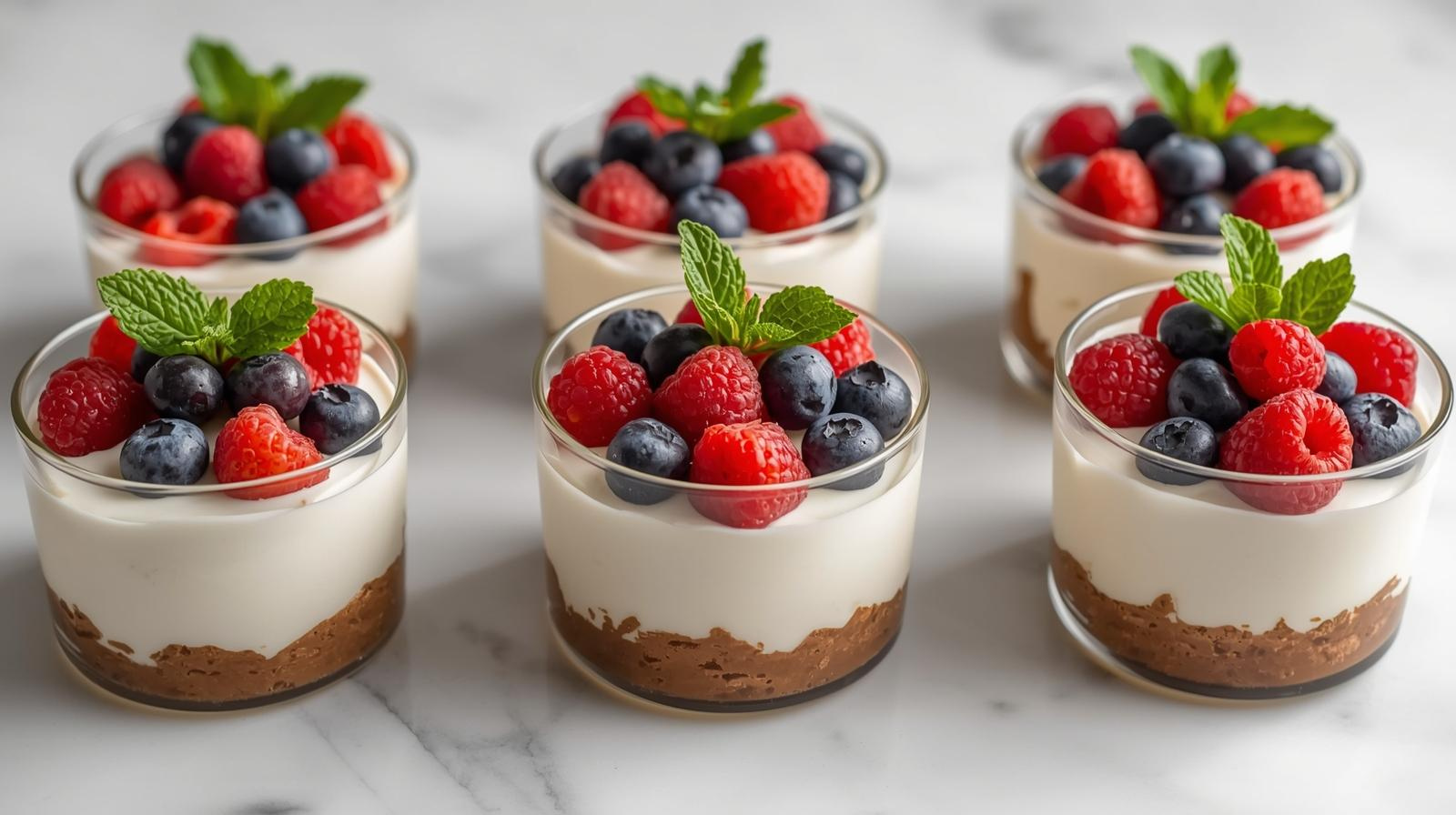No-Bake Greek Yogurt Berry Cheesecake Cups