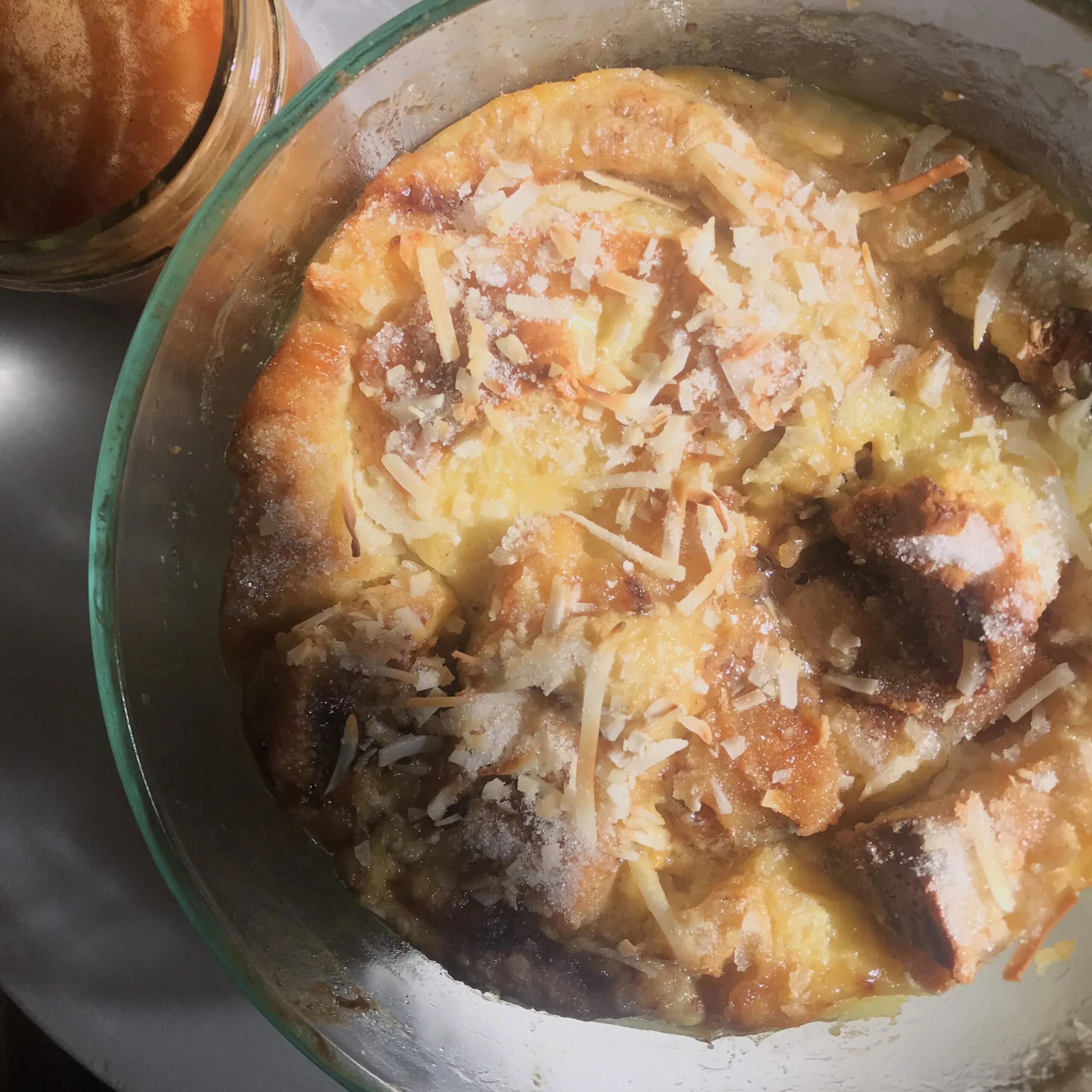 Tiki-Style Banana Coconut Bread Pudding