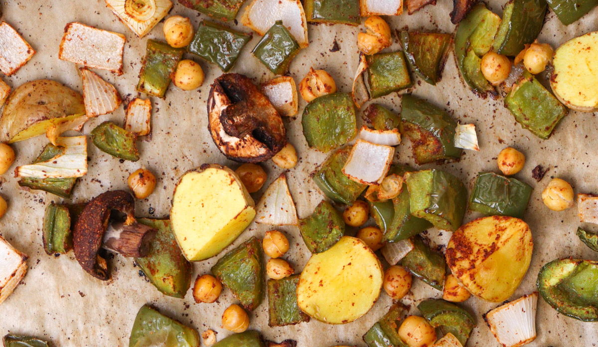 Savory Mushroom and Chickpea Sheet Pan Roast