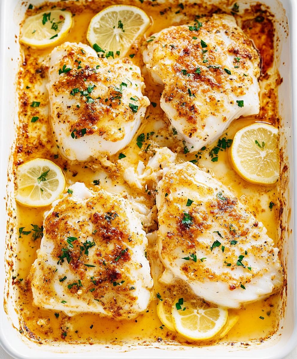 Baked Cod with Lemon-Caper Butter and Parsley