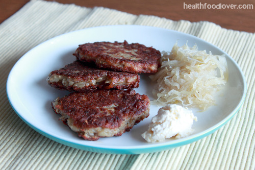 Potato and Caraway Seed Pancakes with Sour Cream