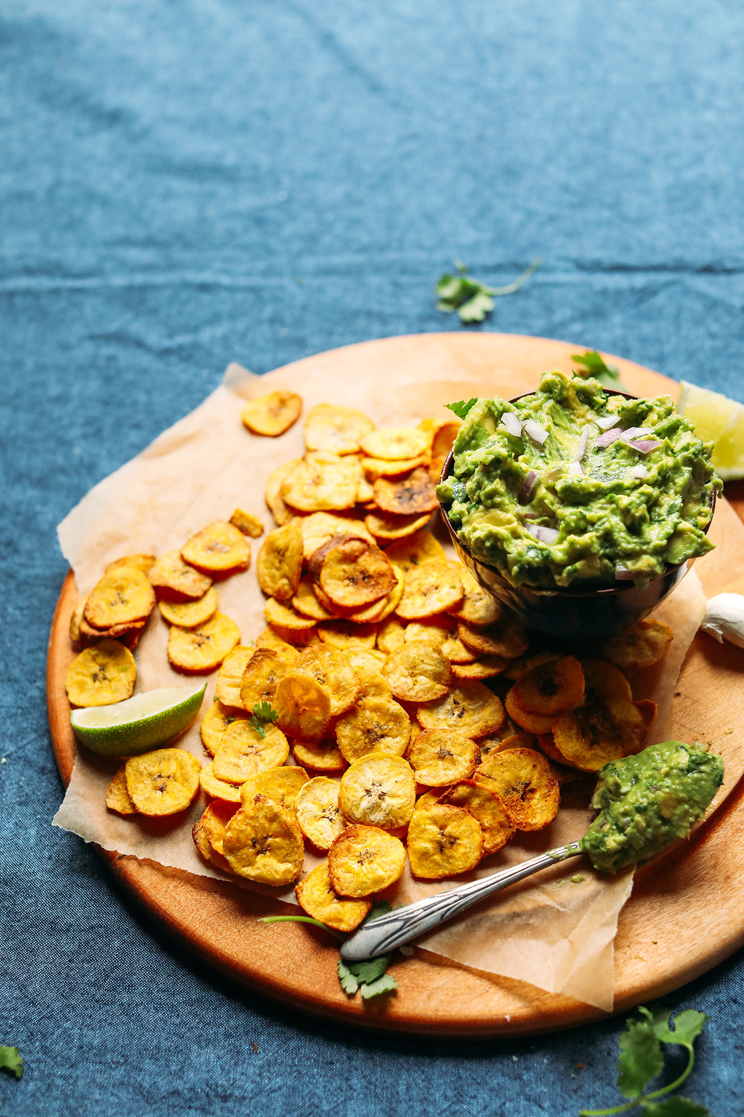 Plantain Chips with Mojo Garlic Dipping Sauce