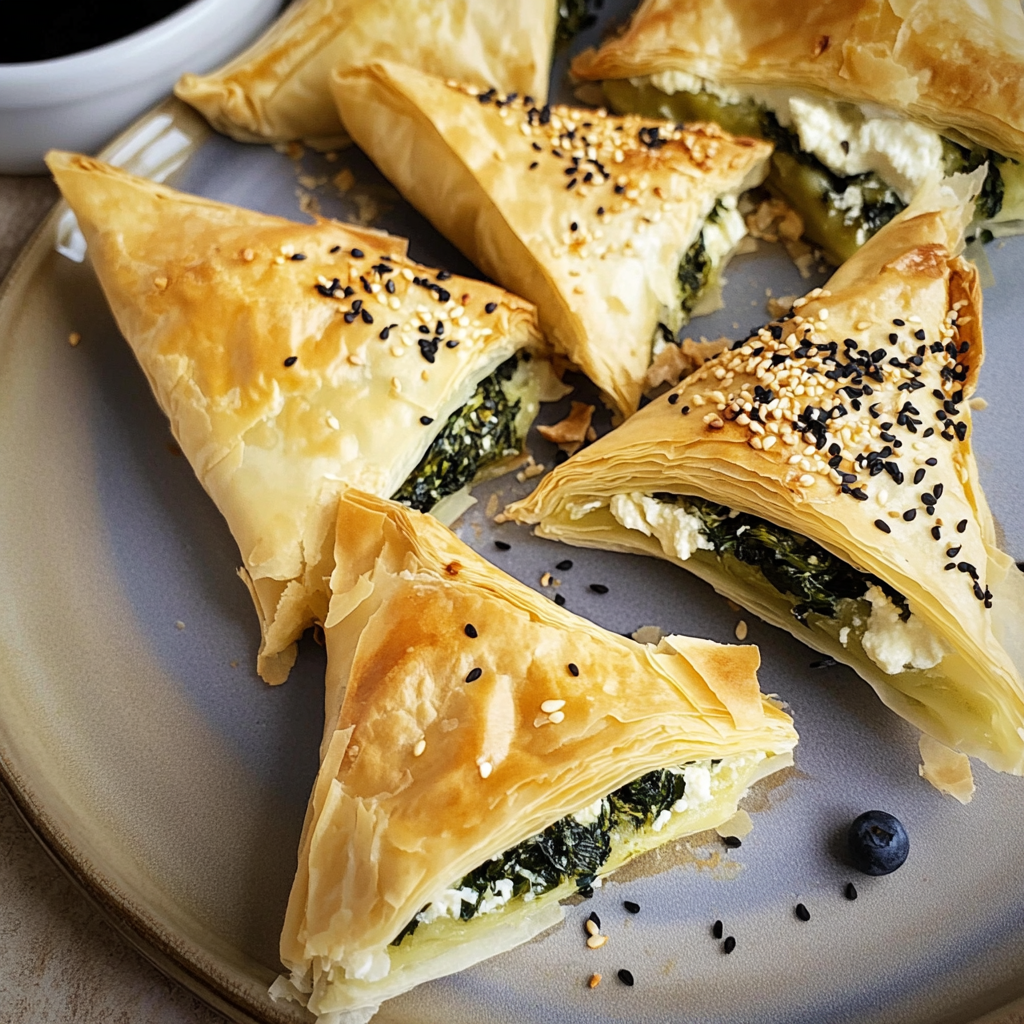 Spanakopita-Inspired Phyllo Rolls with Spinach and Feta