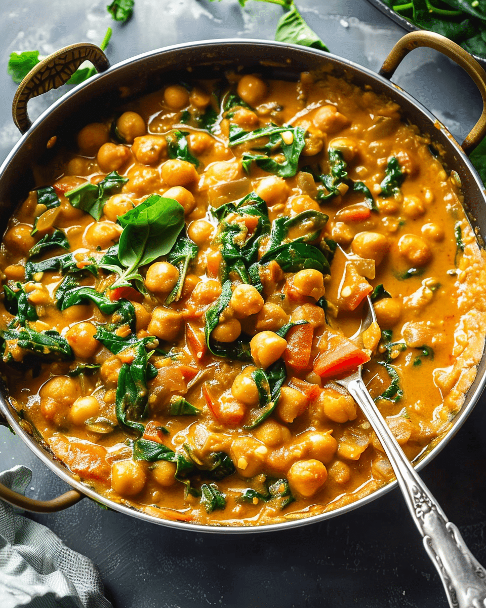 Half-Moon Chickpea and Spinach Curry