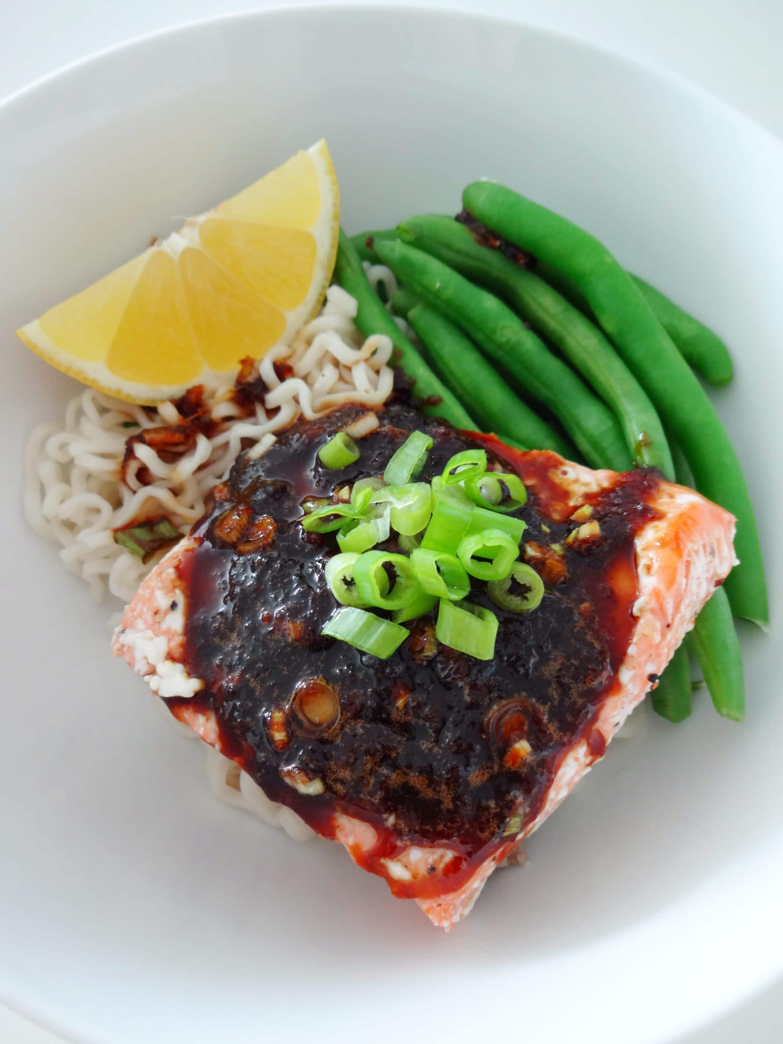 Ginger-Soy Glazed Salmon with Sesame Greens