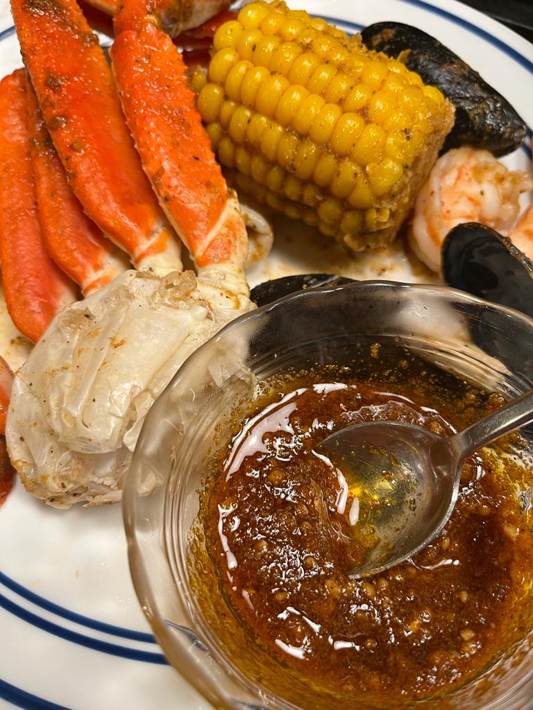 Cajun Boiled Crab with Garlic Butter Sauce