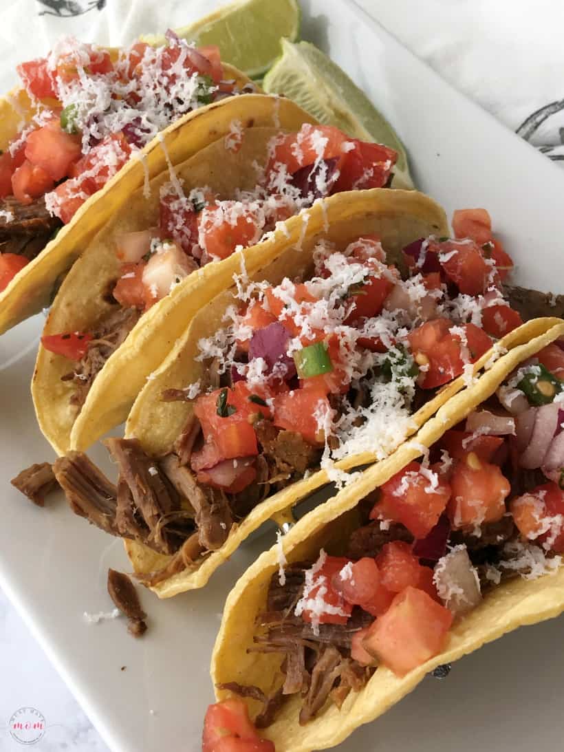 Instant Pot Beef Barbacoa Tacos with Pickled Onions