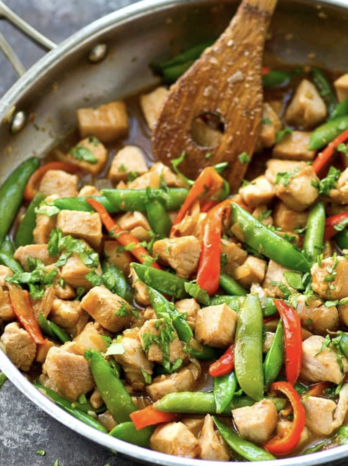 Spicy Pork Stir-Fry with Bell Peppers and Snow Peas