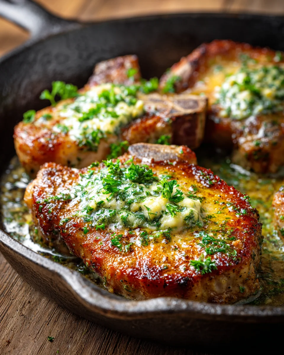 Pan-Seared Pork Chops with Authentic Herb Butter Sauce