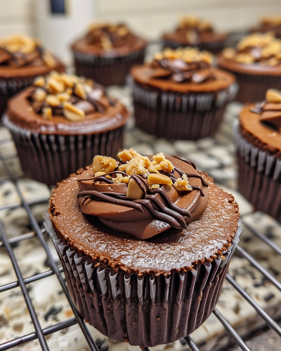 Mini No-Bake Chocolate Peanut Butter Cheesecakes