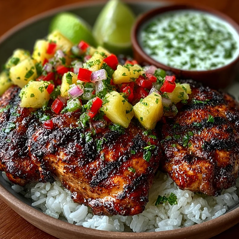 Caribbean-Style Jerk Chicken with Pineapple Salsa