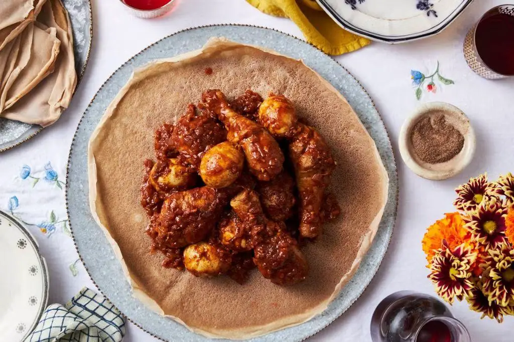 Spiced Injera Wraps with Doro Wat Chicken