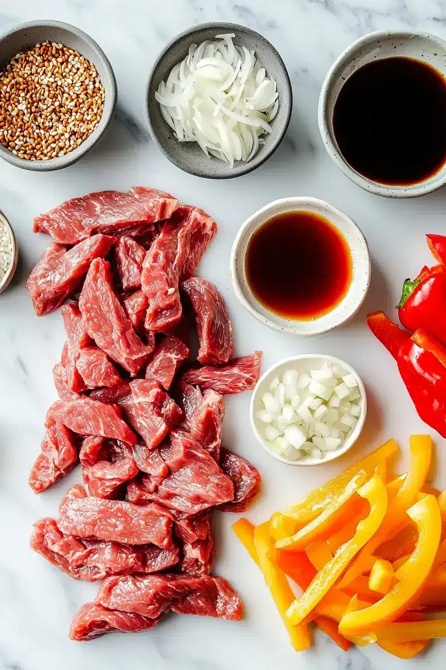 Spiced Beef Stir-Fry with Bell Peppers and Sesame