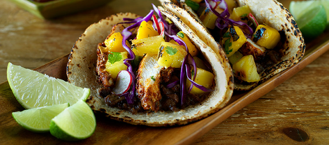 Jerk Chicken Tacos with Pineapple Salsa
