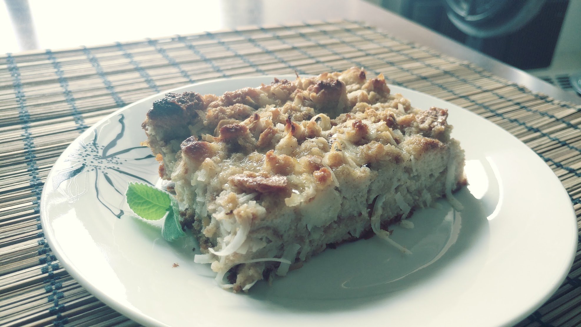 Caramelized Banana and Coconut Rum Bread Pudding