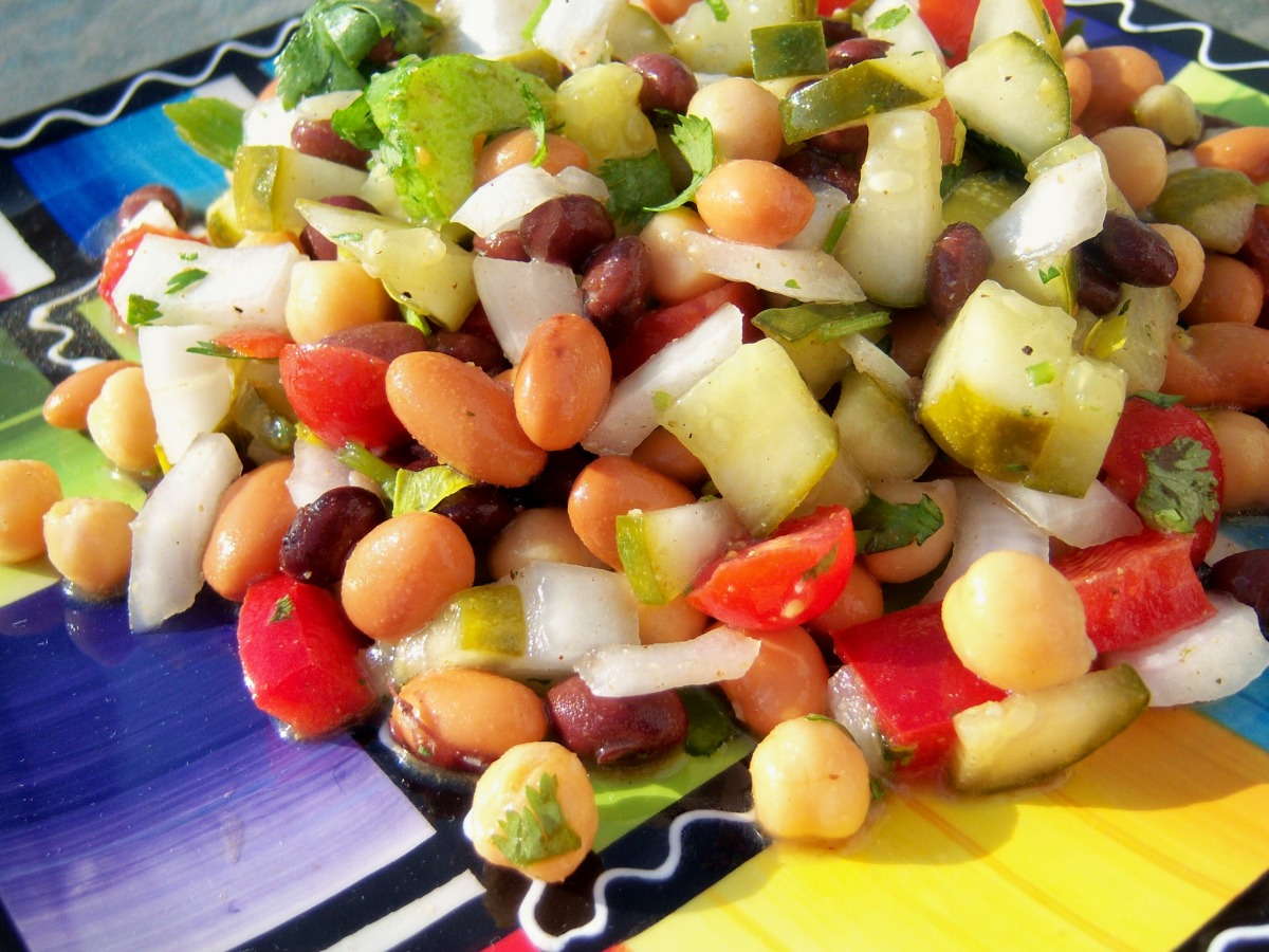 Cuban-Style Black Bean Salad with Fried Plantains
