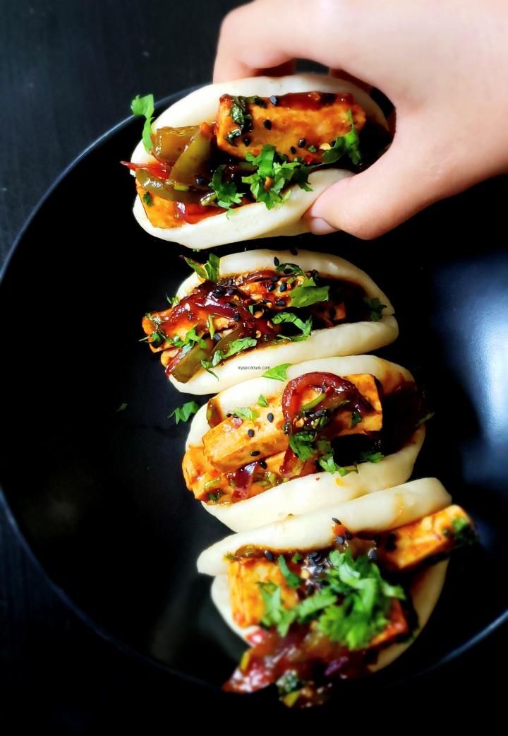 Spicy Korean Kimchi-Stuffed Pork Buns (Bibimbap Buns)