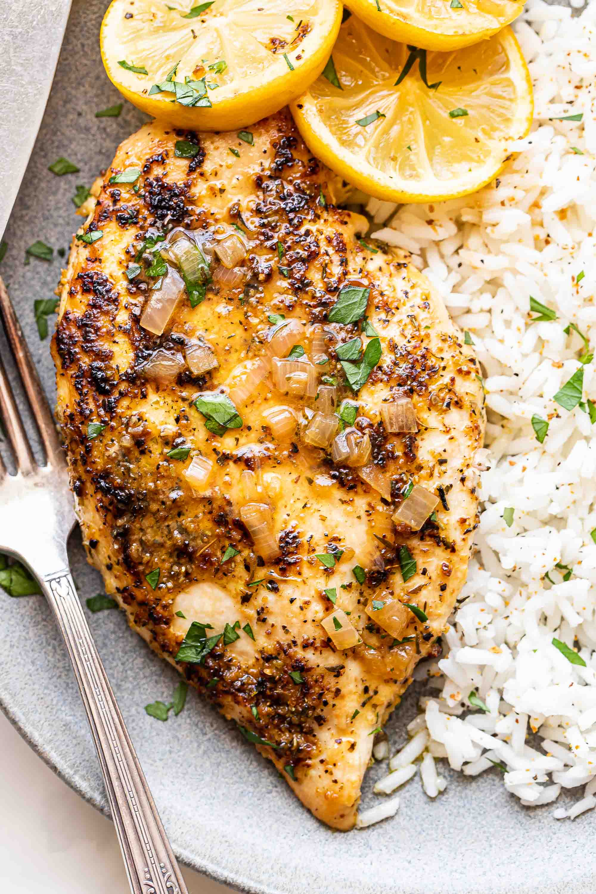Baked Lemon-Pepper Chicken with Garlic Butter Drizzle