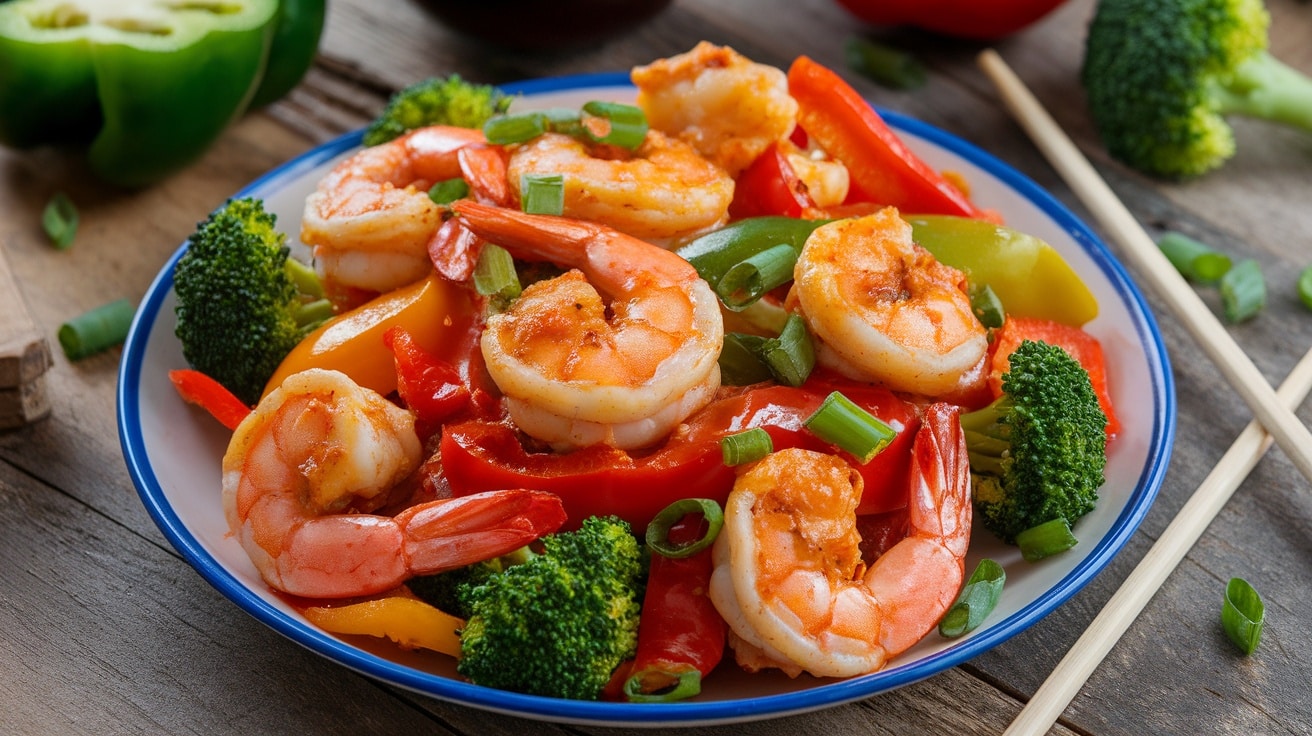 Voice-Activated Spicy Garlic Shrimp Stir Fry