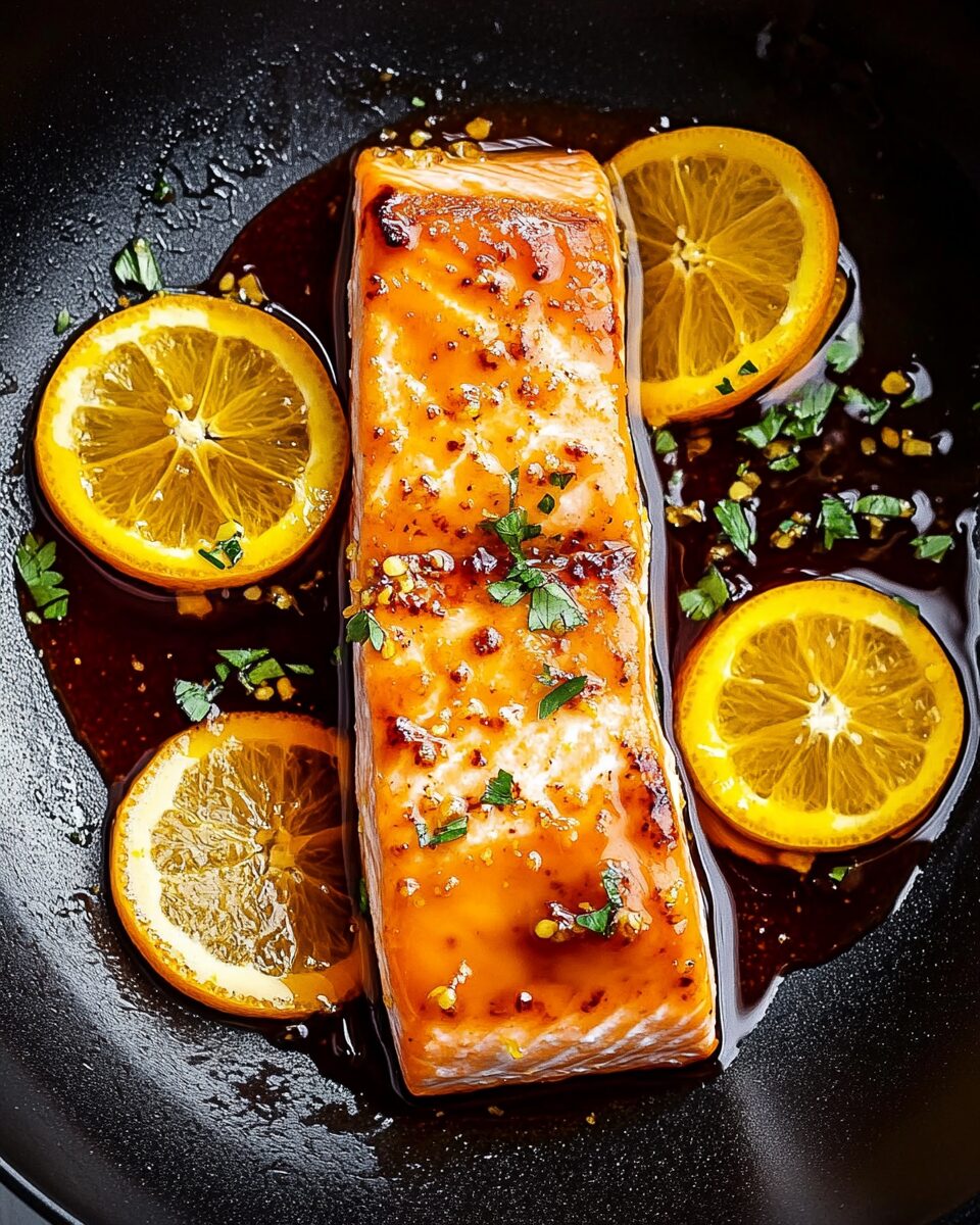 Half-Orange and Ginger Glazed Salmon Fillets
