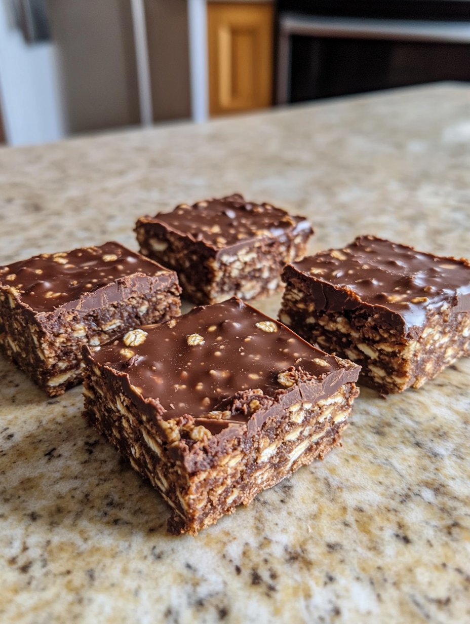 Quick No-Bake Nutty Chocolate Oat Bars