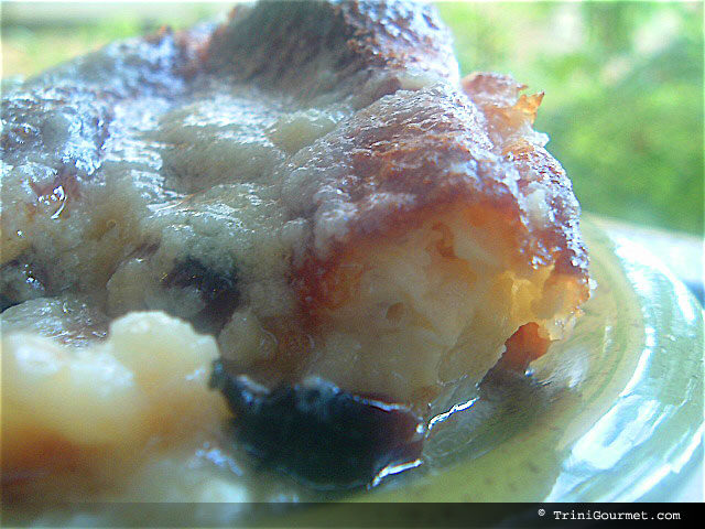 Skillet Caramelized Banana Bread Pudding with Rum Sauce