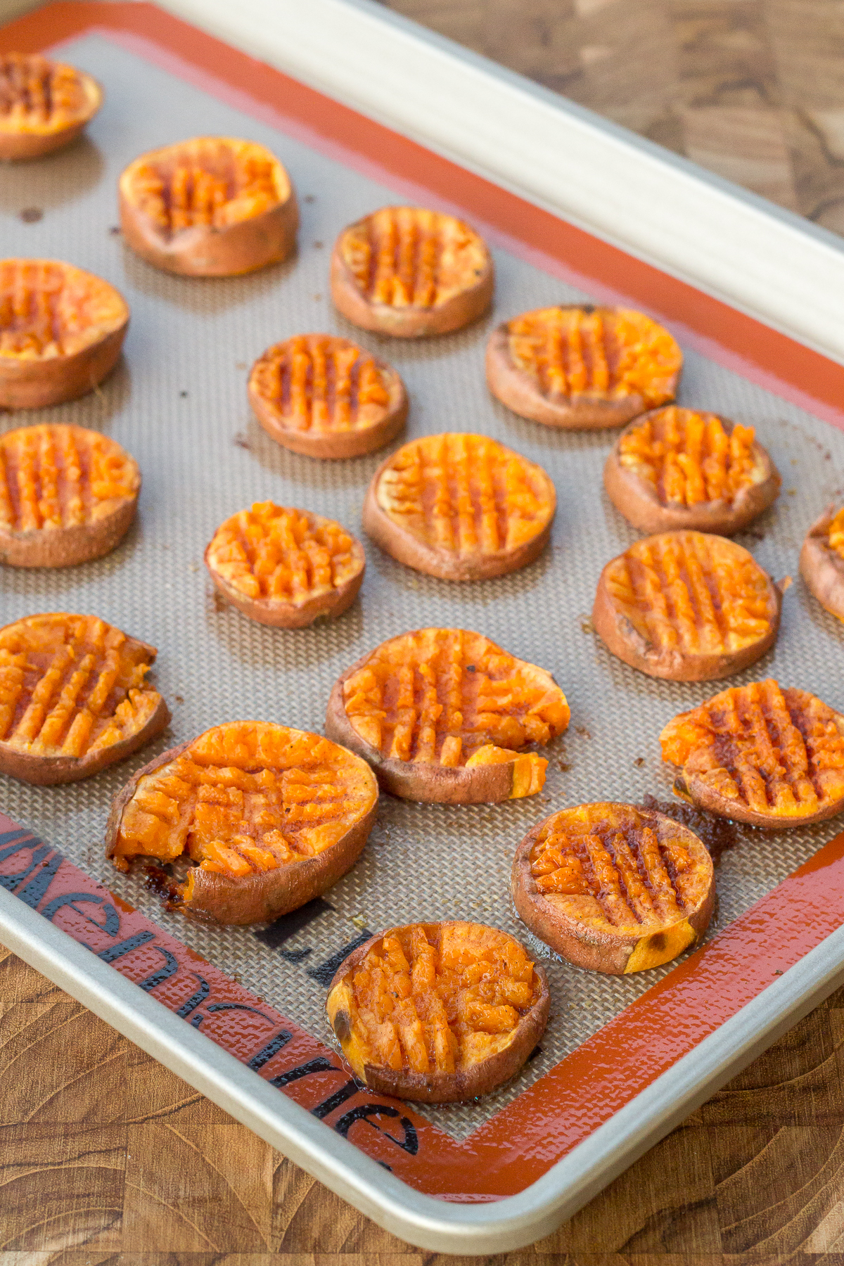 Houston-Style Smashed Sweet Potatoes