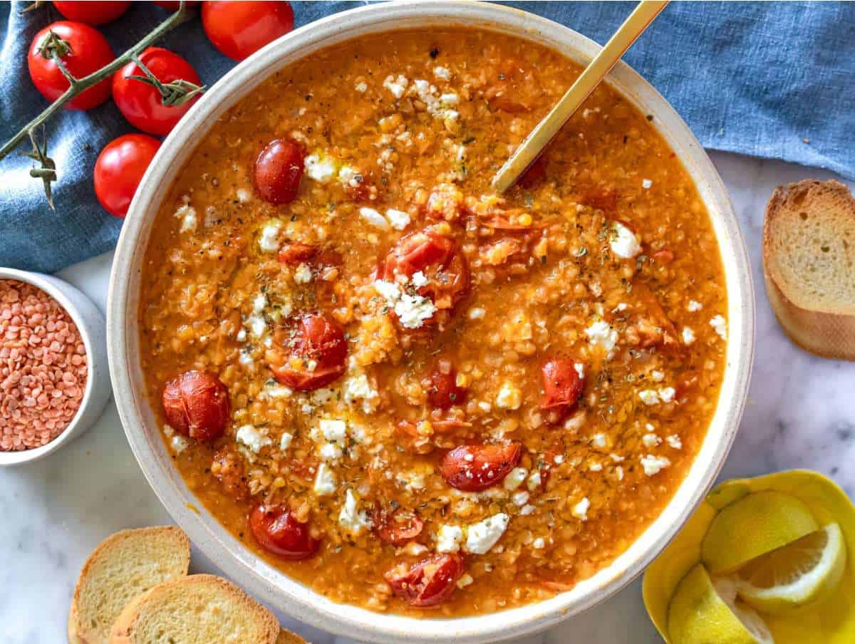 One-Pot Italian Lentil and Tomato Soup with Parmesan