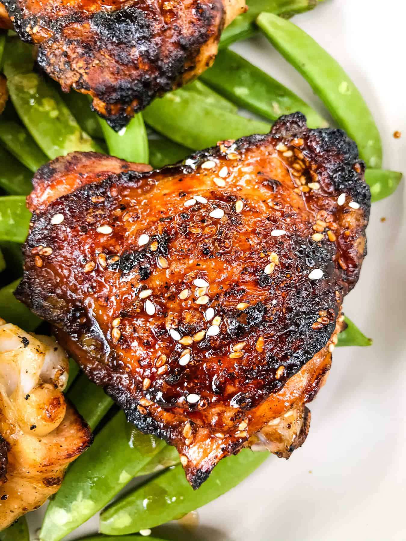 Soy-Glazed Grilled Chicken Thighs with Scallion Sesame Sauce