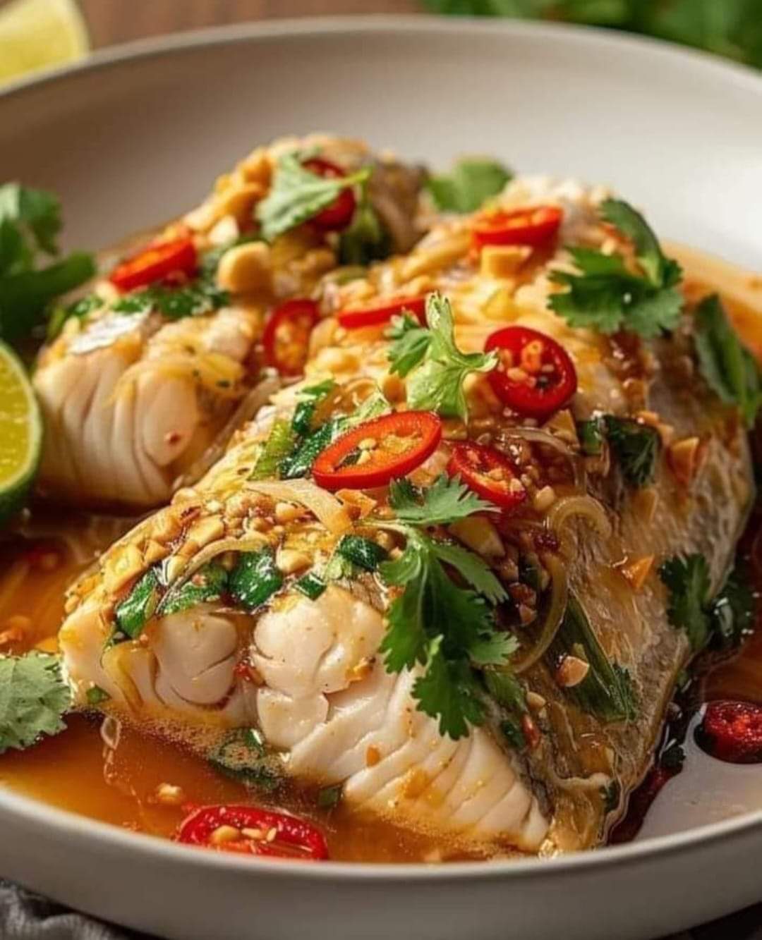 Steamed Tamarind Fish with Turmeric and Garlic