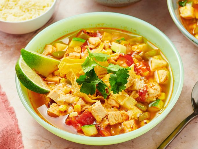 Slow-Simmered Chicken Tortilla Soup with Fire-Roasted Tomatoes